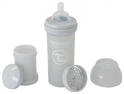 Twistshake Anti-Kolvenfles Limited Edition M 260 ml 2 Maanden en Ouder (Kleur : Grijs)