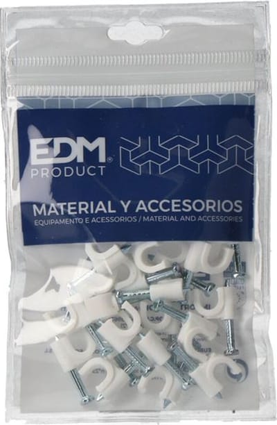 20 stuks Kabelclip | Spijkerclip | 5 mm | Draadwandklem | Kabel klem | Kunststof | Wit