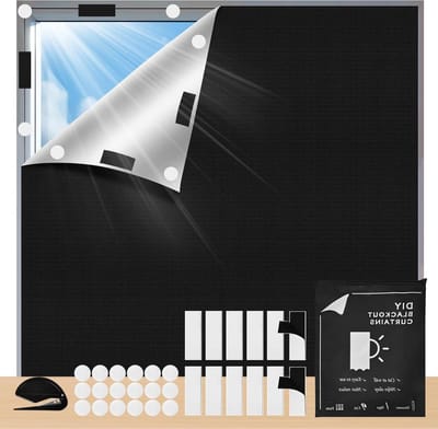 SnelShoppen - Blackout Rolgordijn 145x200 cm - Zwart, Effectieve Lichtblokkering, Gemakkelijk te Installeren voor Vensters en Dakramen, Ideaal voor Sl