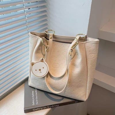 Sacs à main pour femmes avec grande capacité, sac à bandoulière simple, grand sac de conception de niche, sac fourre-tout de classe 30*12*27cm blanc
