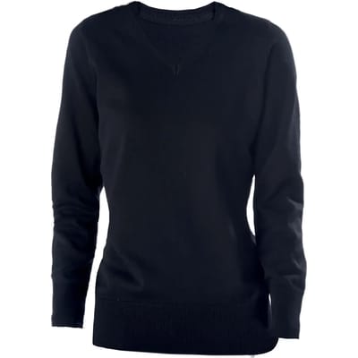 Pullover/Cardigan Dames XL Kariban V-hals Lange mouw Navy 50% Katoen, 50% Acryl