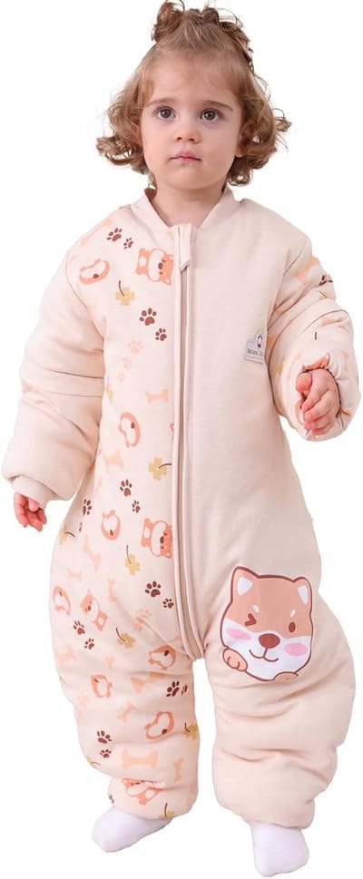 Babyslaapzak met lange mouwen en voeten - 3,5 TOG - geschikt voor winter - 1 stuk - geschikt voor kinderen van 95-105 cm