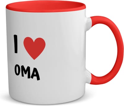 Akyol - i love oma koffiemok - theemok - rood - Oma - de liefste oma - verjaardag - cadeautje voor oma - oma artikelen - kado - geschenk - 350 ML inhoud