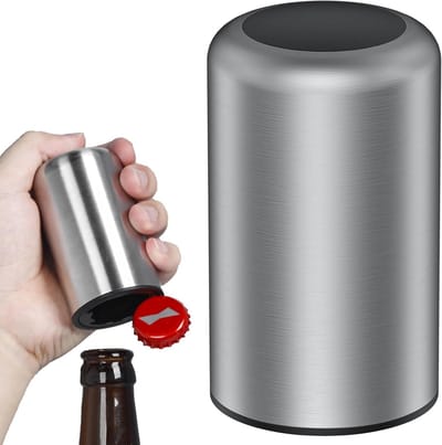 Automatische Flesopener - Druk Flesopener - Drankjes Openen - Magnetisch Dop Vanger - 48 x 84 cm - Zilver
