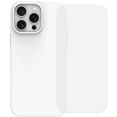 BlueBuilt Back Cover iPhone 16 Pro Max Wit + Screenprotector Glas