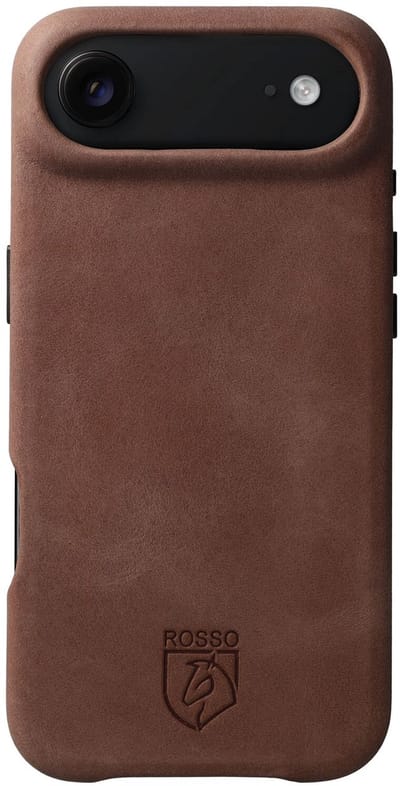 Rosso Elite Hoesje Geschikt voor iPhone Air | Compatibel met MagSafe / Qi2 | Echt Leer Back Cover | Beschermhoes | Bruin