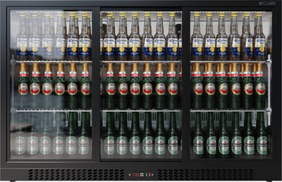 CUBO Barkoelkast 324L - 3 Schuifdeuren van glas - Afsluitbaar met slot - CS-320S-EE - Frigo