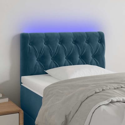 vidaXL - Hoofdbord - LED - 80x7x78/88 - cm - fluweel - donkerblauw