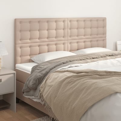 vidaXL - Hoofdbord - cappuccino - 180x5x118/128 - cm - Kunstleer