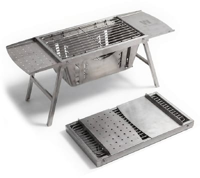 De Weele camping BBQ houtskool - kleine opvouwbare en draagbare mini barbecue - tafel BBQ / tafelbarbecue - tafelmodel