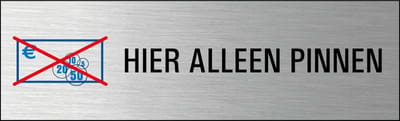 Hier alleen pinnen deurbordje met zelfklevende strip