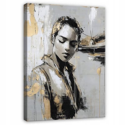 WALLARENA - Canvas schilderij - 100x70 cm - Glamour vrouw gezicht voor slaapkamer muur