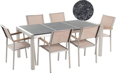 GROSSETO - Tuinset voor 6 - Grijs/Beige - Graniet