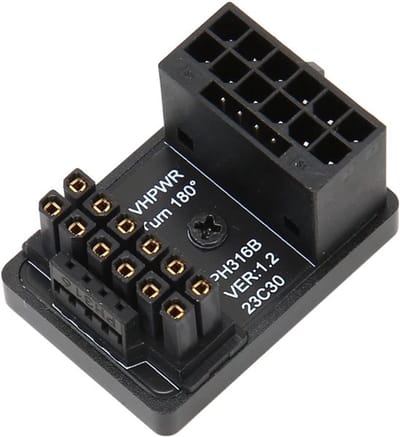 Allecto - 12V Gpu Power Adapter - 180 Graden Hoek - Duurzaam - Zwart