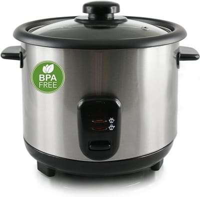 Core® Rijstkoker Klein - Rijstkoker Met Stomer – Rijstkokers -Zilver- ‎26 x 26 x 25 cm; 1.96 kg