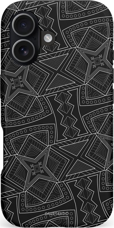 Casetastic hoesje geschikt voor Apple iPhone 17 - MagSafe - Dubbellaagse bescherming - Afrikaanse kunst - Fashion Case - Zwart