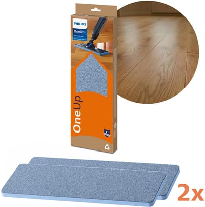 Philips OneUp - Vervangbare Dweildoek - Origineel - Voor Houten Vloeren - 2 Stuks - XV1884/20​