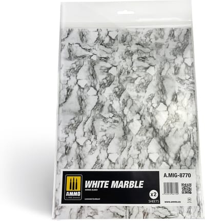 AMMO by Mig Jimenez Modelbouwpakket - MIG 8770 Marble White - Smooth Sheet of Marble - 2pcs Accessoires set - AMMO - Modelbouw