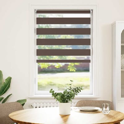 vidaXL - Zebra - rolgordijn - 70,9 - x - 120 - cm - stofbreedte - 66,7 - cm - koffiebruin