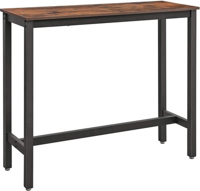 MIRA Home - Bartafel - Keukentafel - Tafel - Bijzettafel - Donkerbruin - Spaanplaat - ‎120x40x100cm
