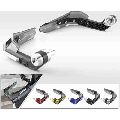 Protège-mains de moto anodisés, protection contre le vent, universels pour guidons de 7 et 8 pouces, 1 paire argenté