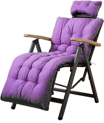 Ligstoel Lounge - Voustoel Siësta - Ontspannen Buiten - Ergonomisch Ontwerp - 60x58x106cm - Paars