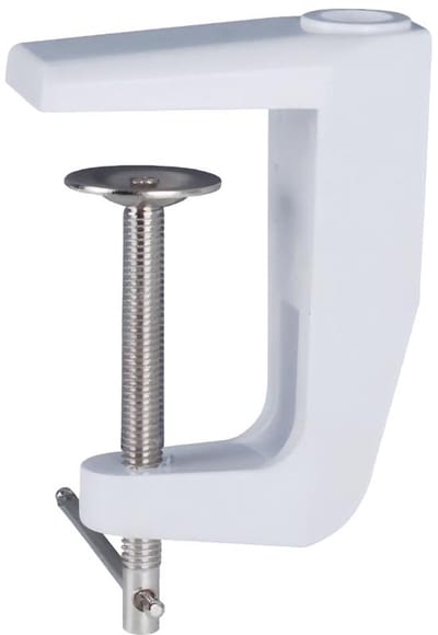 Velleman Tafelklem voor vergrootlamp en loeplamp, 12 mm montagegat, metalen bureau en werkbank klem, verstelbare schroefklem tot 68 mm tafelblad, stabiele lampbevestiging