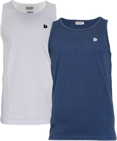 2-Pack Donnay - Muscle shirt (James) - Tanktop - Heren - White/Navy (907) - maat XXL
