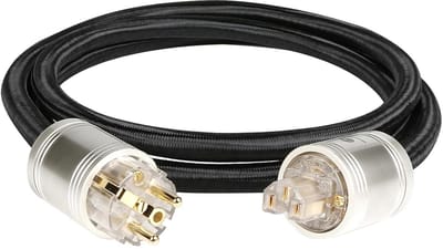 Audiokabel Stroomkabel - HiFi Netvoeding - Muziek Luisteren - Koperen Afscherming - 1.5 Meter - Zwart