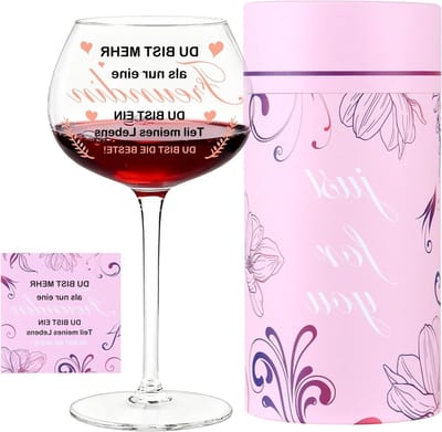 Unieke gepersonaliseerde wijnglazen voor vriendin, verjaardagscadeau voor vrouwen, cadeaubox met verjaardagskaart en liefdevolle boodschap