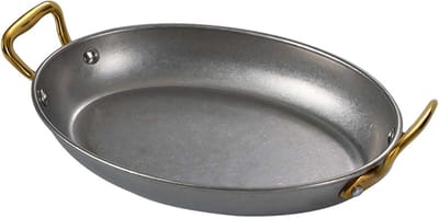 Paella Pan - Kookgerei Schotel - Feestelijke Maaltijden - Roestvrij Staal - 18 cm - Goud