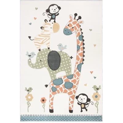 Dieren Safari Wasbaar Kleed Kindergebied Kleed voor Kinderkamer Speelkamer Kinderkamer Tapijt Vlekbestendige Vloermat Antislip Mat Woonkamer 80x120cm-32x47in