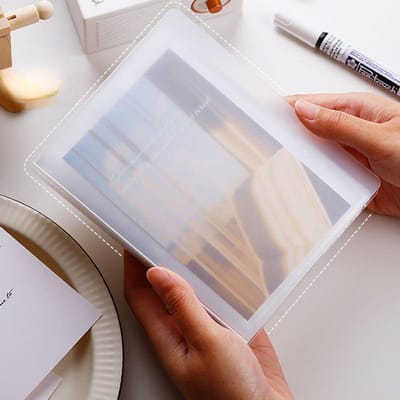 Livret de Rangement A6 Style Poche Grande Capacité Autocollants Cartes Factures Notes Marque-pages Albums Photo Livres d'Images Albums de Cartes blanc