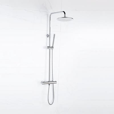 FugaFlow Eccelente Sobrado Badkamer Regendoucheset - thermostatisch - hoofddouche 25cm - ronde handdouche - chroom
