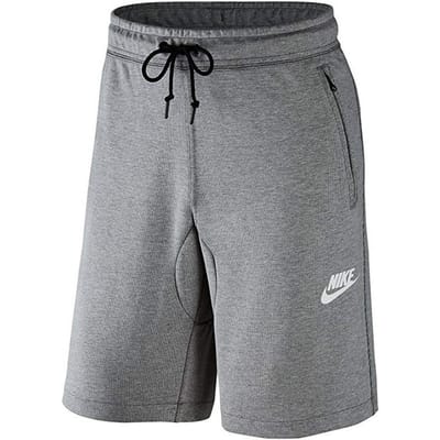 Nike Heren Fleece Shorts Grijs Met Zakken Met Rits