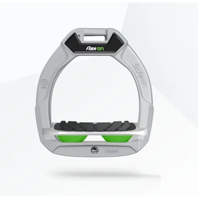 Veiligheidsstrijkers voor ruiters Ingebouwde Grip Aluminium/Grijs/Groen kind Flex-On Safe-On