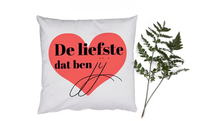 Sierkussens - Kussentjes Woonkamer - 40x40 cm - Quotes - De liefste dat ben jij - Spreuken - Koppel - Relatie