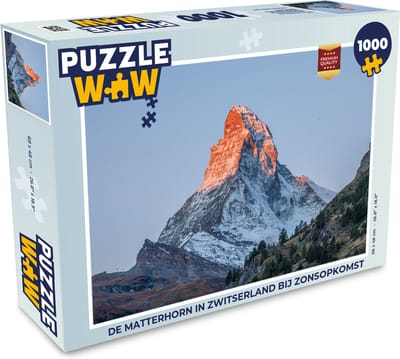 Puzzel De Matterhorn in Zwitserland bij zonsopkomst - Legpuzzel - Puzzel 1000 stukjes volwassenen