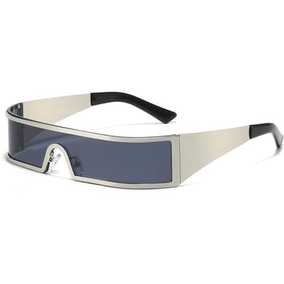 Nouveaux Lunettes de Soleil Intégrées Style Punk pour Femmes Luxe Rectangulaires Mode Conduite Hommes Lunettes Tendance UV400 as  picture