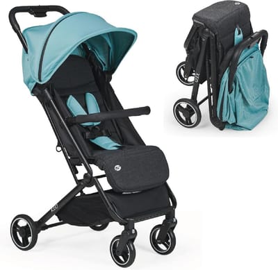 Compacte Kinderwagen - Lichtgewicht buggy - Onderweg met baby - Met één hand inklapbaar - Tot 22 kg - Blauw