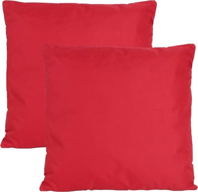 Anna's collection Buiten of tuin sier kussens - 2x - rood - 45 x 45 cm - binnen/buiten - zitkussens tuinbank