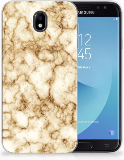 Samsung Galaxy J7 2017 | J7 Pro TPU Siliconen Hoesje Marmer Goud