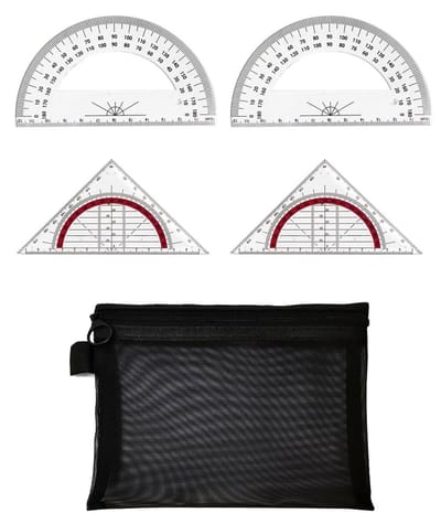 Dailygoody - Driehoekige linialen - Meten van hoeken - Geschikt voor school - Geometrische liniaal - Nauwkeurige metingen - Te gebruiken voor design