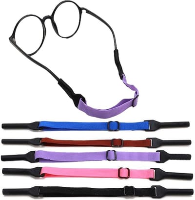 Set van 5 stuks verstelbare brillenkoorden, universele verstelbare brillenband, elastische brillenband, geschikt voor alle soorten brillen voor volwassenen (mannen en vrouwen) (5 kleuren)