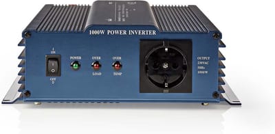 Nedis Auto Omvormer 1000W – 12V / 230V – 1x Stopcontact – Zuivere Sinusgolf – Schroefaansluiting – Spanningsomvormer