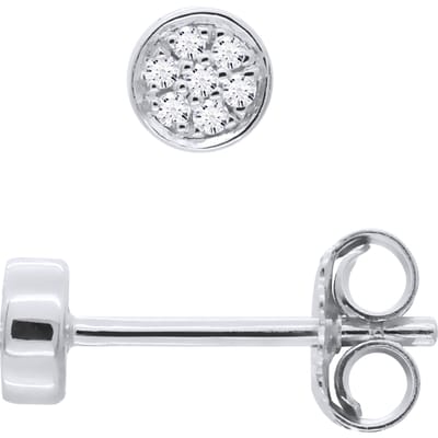 Oorbellen bezet met diamanten 0.020 Cts Illusion 0,35 Cts White Gold