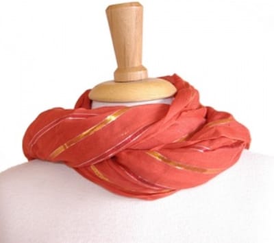 Behave - Sjaal - Rood oranje - Gestreept design - Zomeraccessoire