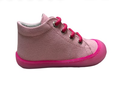 Naturino veters bumper effen canvas schoenen Cocoon fluo roze mt 22