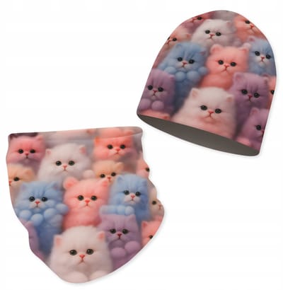 Dartomik - Kinder Muts en Sjaal Set - 46-50 cm - Katoen en Fleece