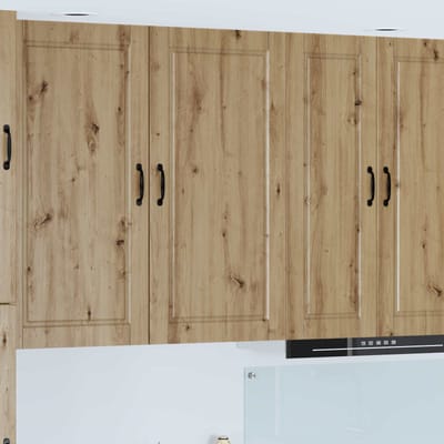 vidaXL - Wandkast - PORTO - Artisan - Eiken - 50 - x - 31 - x - 100 - cm - Bewerkt - hout